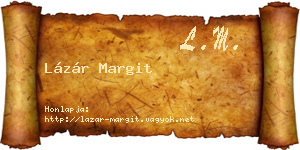 Lázár Margit névjegykártya